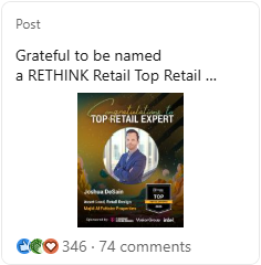 Grateful to be named a RETHINK Retail Top Retail Expert Awardee for the Class of 2026.